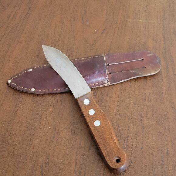 Vintage Remington RH-405 Hunting Fighting Knife with leather Sheath - Picture 1 of 10